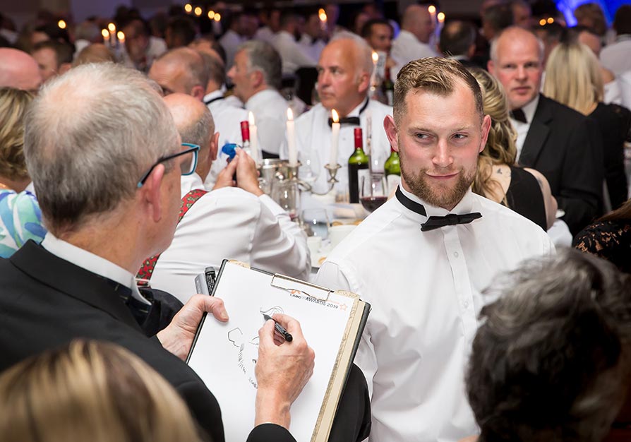 Caricaturist at the LABC South West Building Excellence Awards 2019