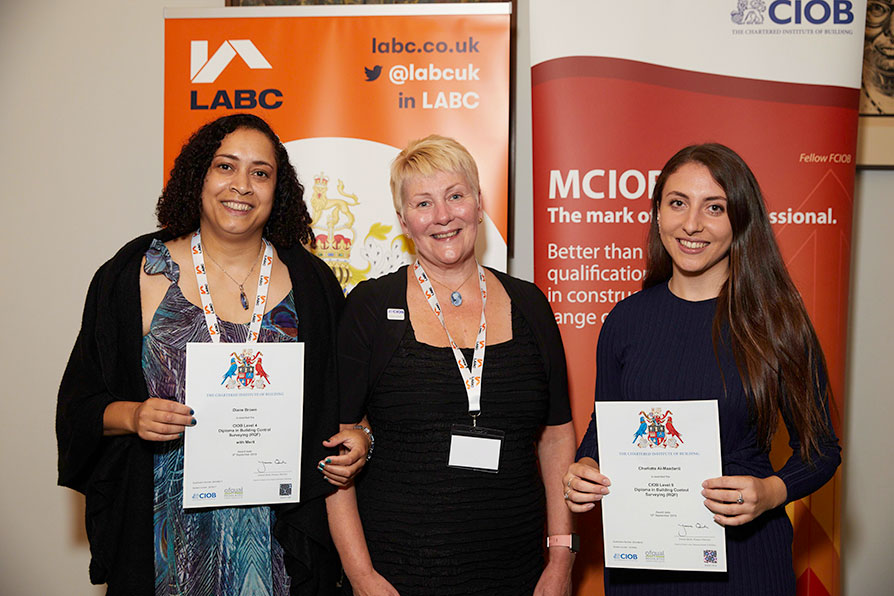 Graduates and their certificates at the LABC President's Reception 2019