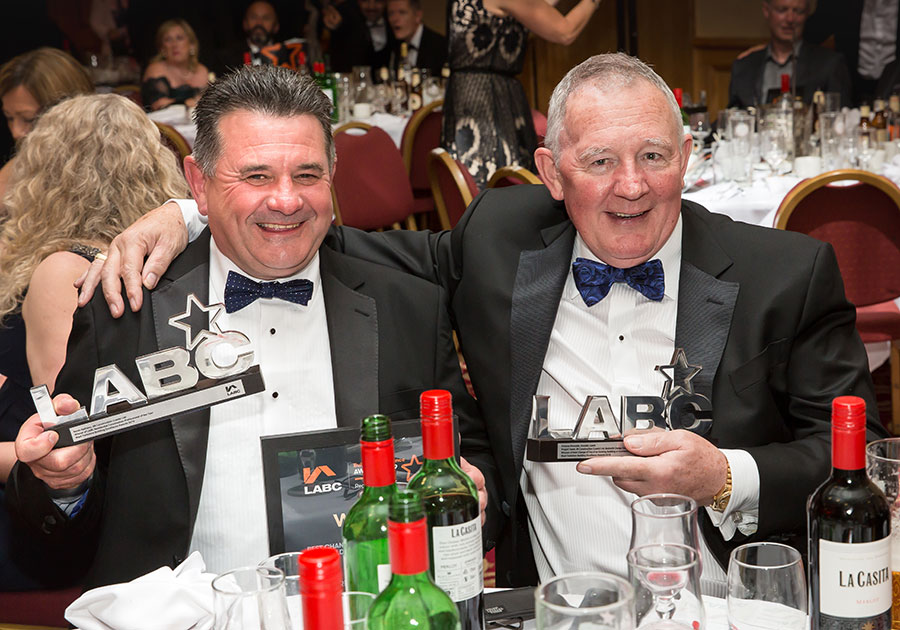 Winners and trophies at the LABC West Yorkshire Building Excellence Awards 2019