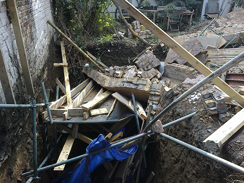 Basement extension collapse Kensington