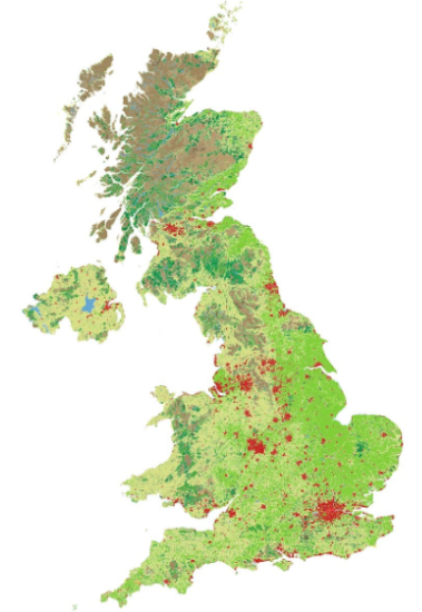 Corine Land Cover map of the UK