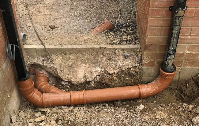 Picture of a drainage page fitted wrongly