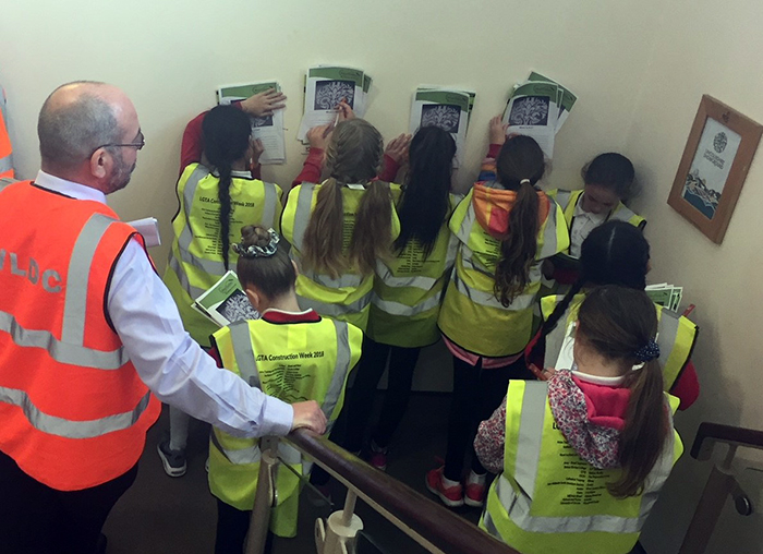 St Michael's pupils with West Lindsey Building Control